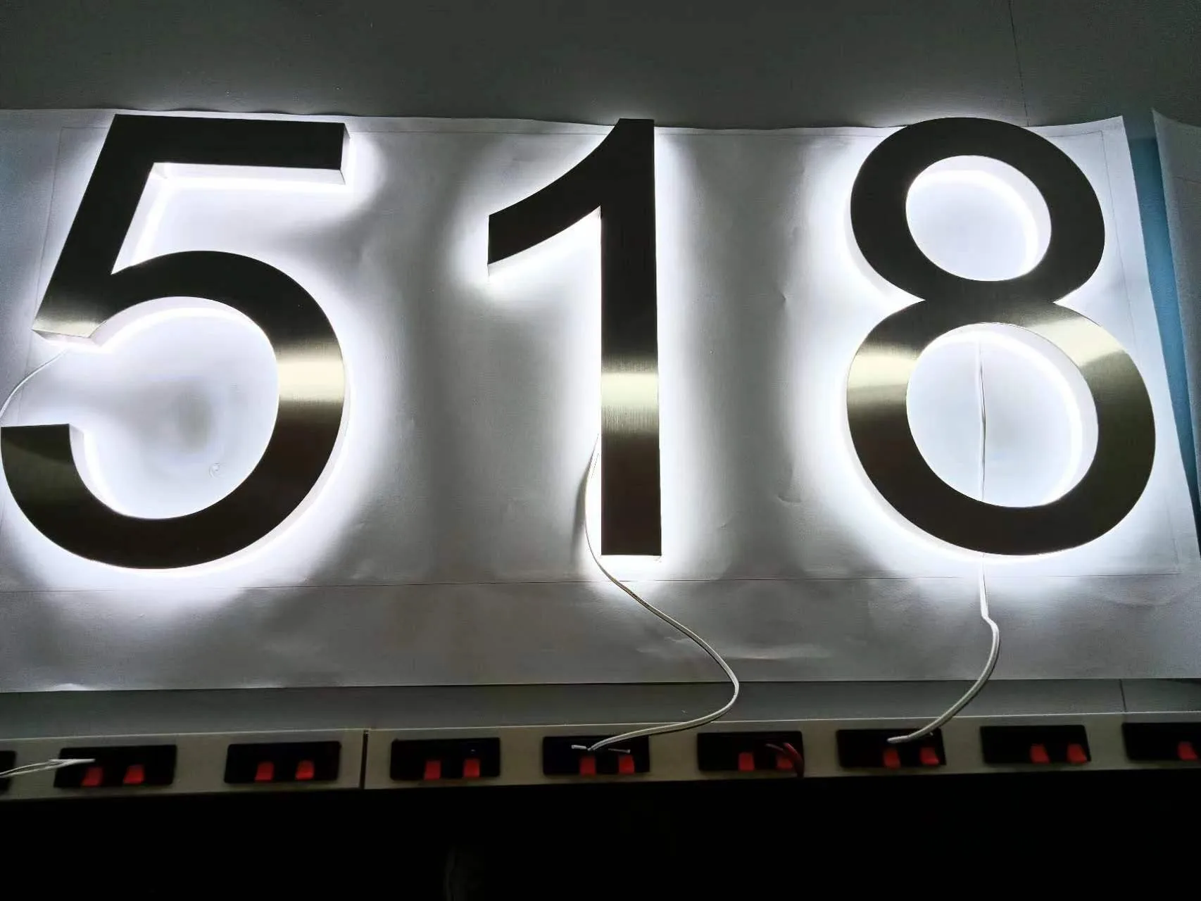 da casa, LED moderno, aço inoxidável, ao