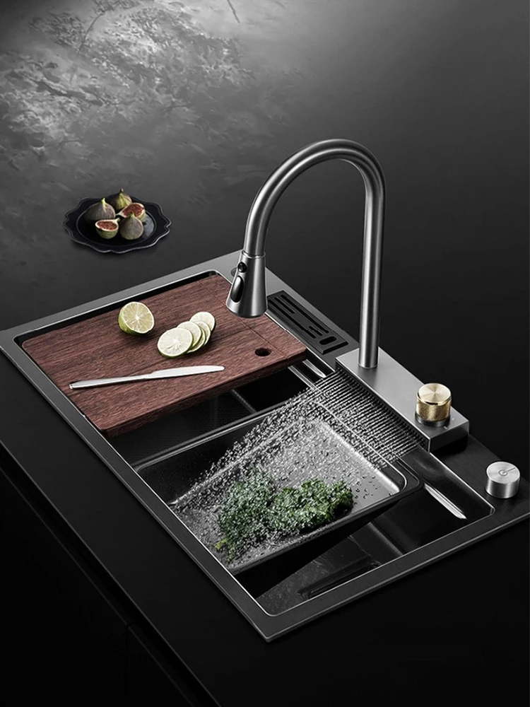 

Honeycomb Feiyu Water Tank 304 Stainless Steel Kitchen Sink Large Single Slot Groove Household Nano Vegetable Washing Basin