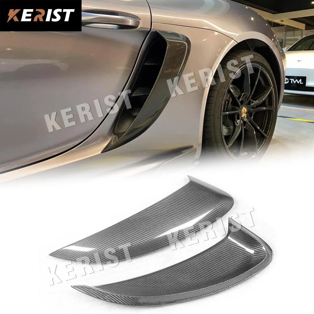 Real Carbon Fiber Side Vents Side Air Intakes Vents Fit For Porsche 718 Boxster Cayman-GT4 Style