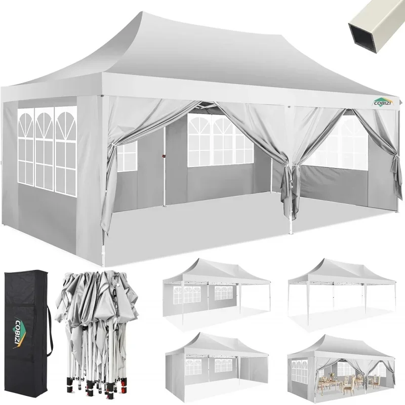 

Canopy 10x20Up Canopy Tent with 6 Sidewalls 3.0, Wedding Party Tent Outdoor Gazebos UV50 Waterproof Canopy Tent for Partie