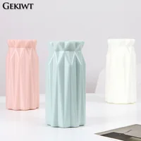 Plastic Dried Flower Vase with Minimalist Geometry Plastic Flower Pot Living Room Small and Fresh Flower Arrangement Decoration 2
