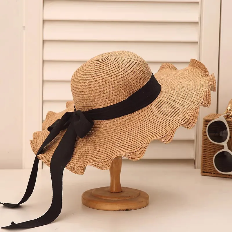 New Fashion Summer Straw Hats Bowknot Steamer Breathable Sun Hat Women Holiday Beach Hat Sun Protection Cap Visor Hat Sombreros