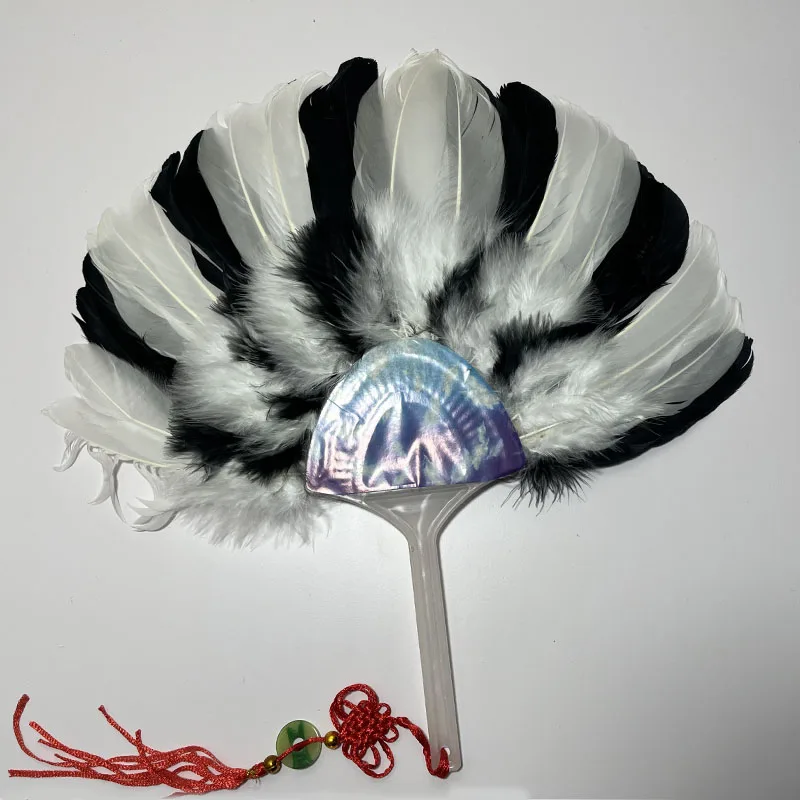 Gänsefeder-Fächer für Kunsthandwerk, Aufführungen, Halloween, Weihnachten, Cosplay-Requisiten, Hochzeit, Geburtstag, Party und Heimdekoration – Detail 3
