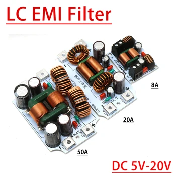 Filtro di Alimentazione Audio per Auto 8A 20A 50A, Filtro LC DC EMI per Interferenze Elettromagnetiche ad Alta Frequenza, Purificazione EMC, Filtrazione del Rumore