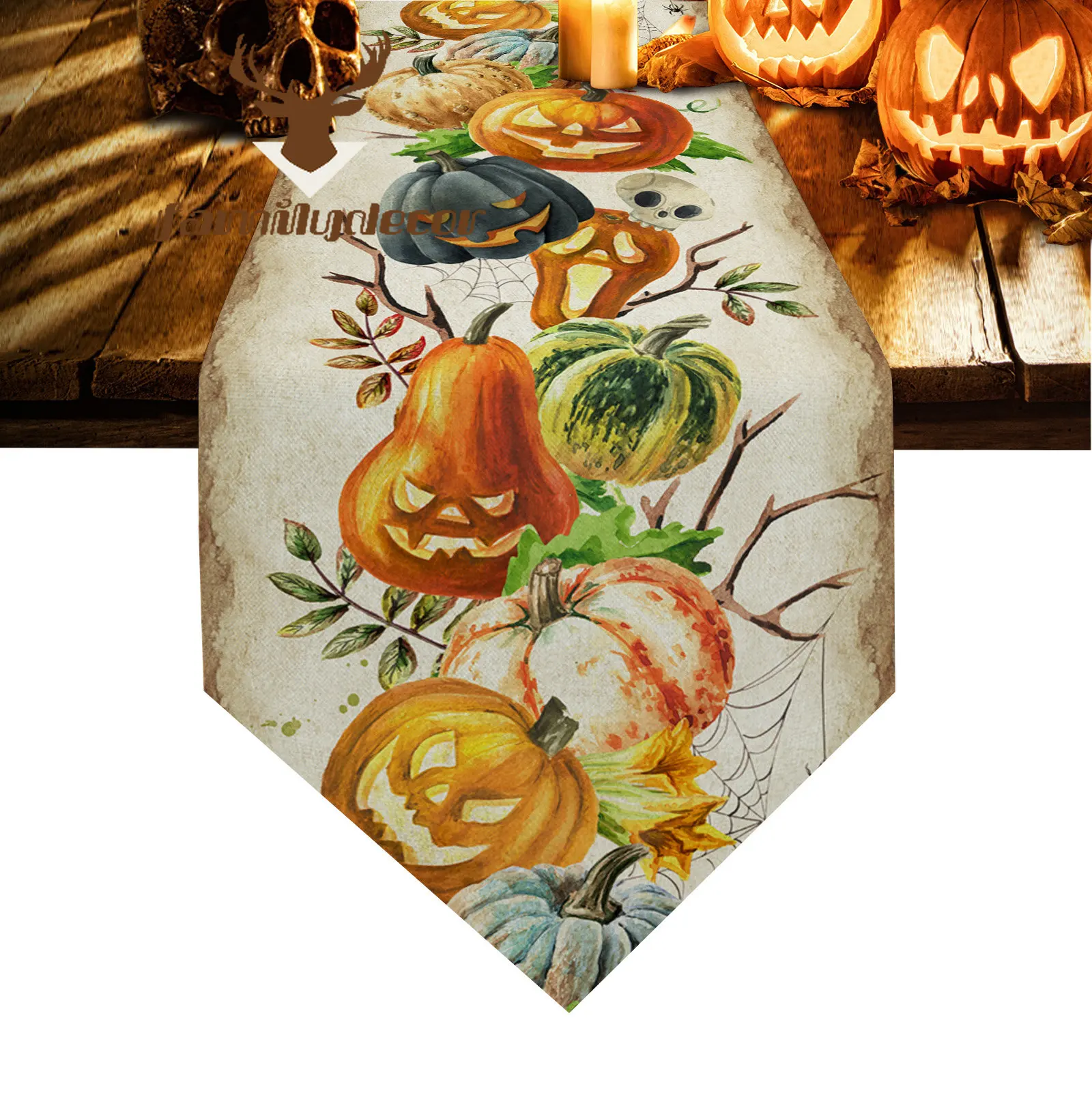 

Настольная скатерть в виде тыквы на Хэллоуин, аксессуары для украшения обеденного стола, гостиничная домашняя скатерть, роскошная настольная скатерть s