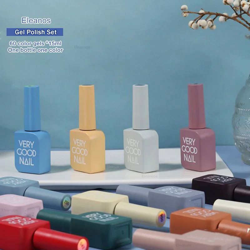 Eleanos 60 colori Set di smalti gel senza TPO Kit gel per unghie molto buono con bottiglia diversa per kit per studenti di smalti gel per unghie artistiche - immagine 2
