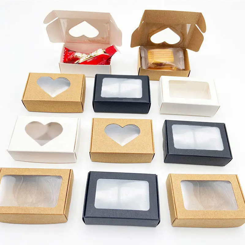 25Pcs Kraft Paper Boxes with Clear Window, Homemade Cookie and Candy Packaging Containe... - SKU KPBW1937 - UGI Packaging