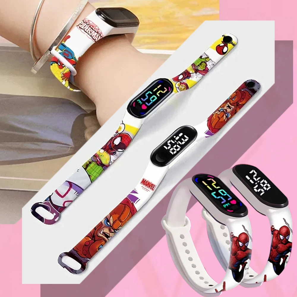 Children's Sports Watch Waterproof for Swimming Anime Figure Bracelet Wristwatch Cartoon Electronic LED Touch Student Toys Gift