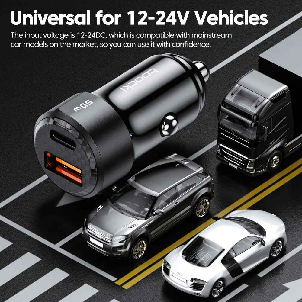 Toocki Car Charger 50W Quick Charge USB A to Type C Cable 66W for iPhone 11 12 13 14 Xiaomi Poco Samsung Fast Charger Charging car charger,car phone charger