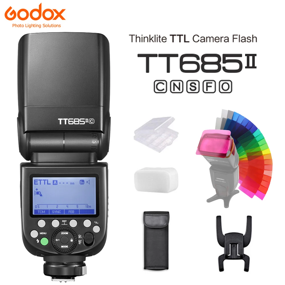 

Вспышка для камеры Godox TT685II TT685IIC TT685IIN TT685IIS TT685IIF TT685IIO TTL HSS для Canon Nikon Sony Fuji Olympus