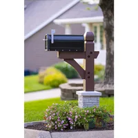 Premium Mailbox Post Set Cross-Arm Classic Coffee（Post box not included） 1