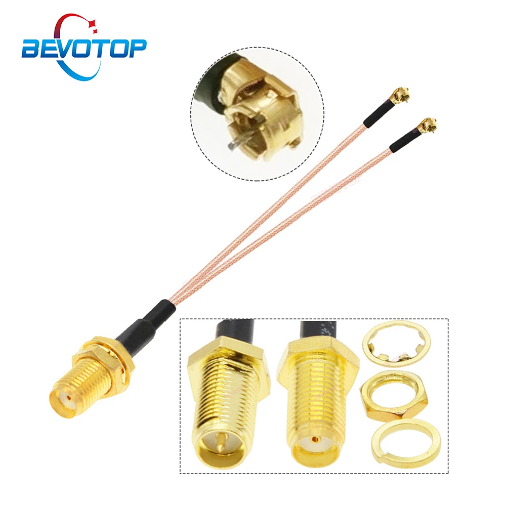 BEVOTOP RP SMA / SMA Female to 2x Mini MS156 Male Plug SMA to DIY IPX ...