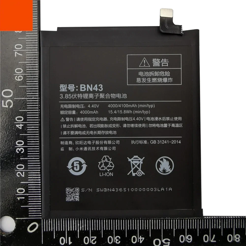 100% Orginal BN43 Battery 4000mAh For Xiaomi Redmi Note 4X / Note 4 global Snapdragon 625 High Quality BN43 +Free Tools