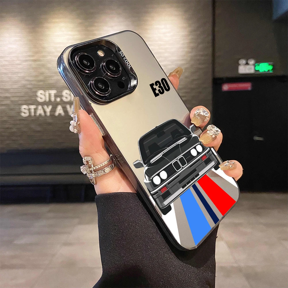 Popular Car E30 Phone Case for iPhone Pro 12 11 Pro Xs X XR Max Laser Hard PC+TPU Cases Back Cover-S634P1