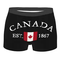 Custom Flag Of Canada Underwear Men Breathbale Patriotism Boxer Briefs Shorts Panties Soft Underpants For Homme 1