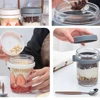 Overnight Oats Jars Milk Fruit Salad Food Storage Container Glass Breakfast Cup Mason Jars Kid Water Bottle Kitchen Item 5