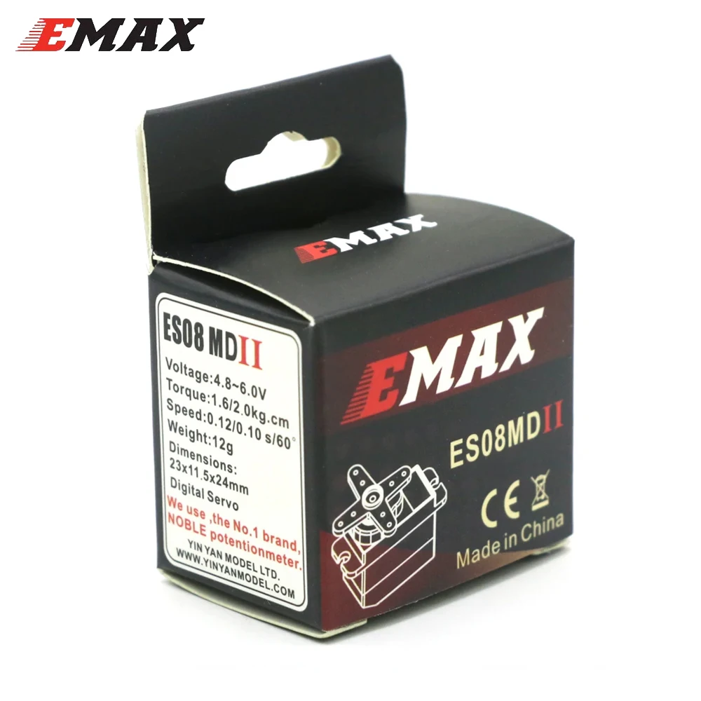 Emax ES08MD ES08MDII 4-6,0 В 2 кг Металлическая шестерня мини-цифровой сервопривод Futaba/JR Plug для TREX 450 аксессуары для самолетов и вертолетов thumbnail 4