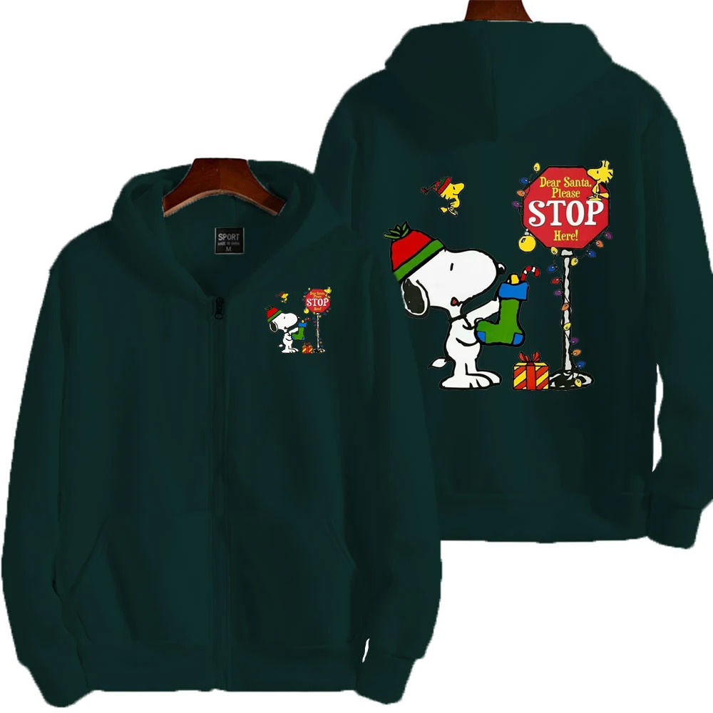 thumbnail image 1 of Sudadera con capucha de dibujos animados de Snoopy Charlie Brown para hombre y mujer, sudadera de gran tamaño con cremallera, nueva chaqueta de pareja de dibujos animados de anime, 1 of 5