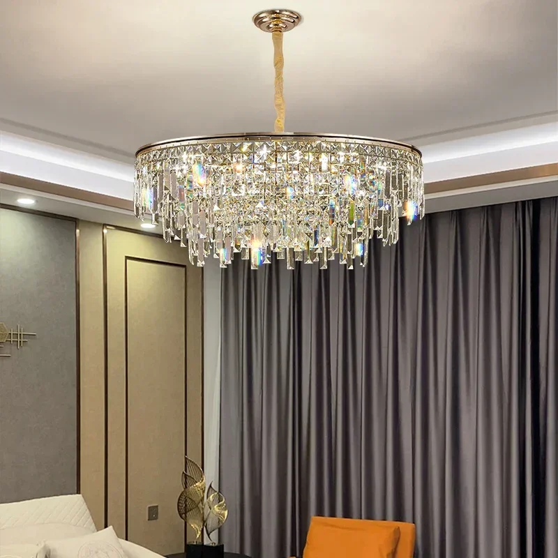 

Ltalian Post-modern Atmospheric Home Crystal Living Room Chandelier 2023 New Light Luxury High-end Dining Room Bedroom Lamp