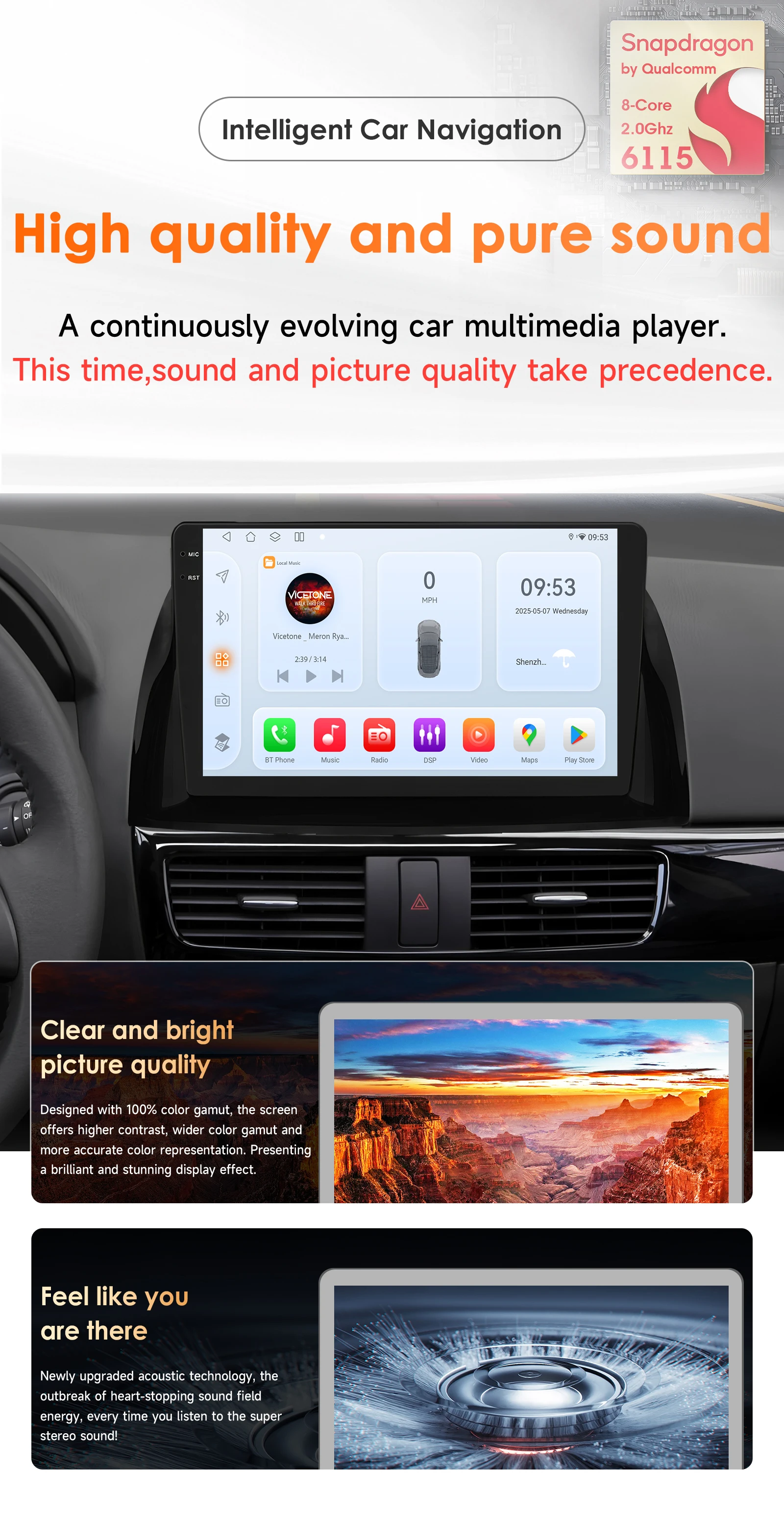 Hizpo 8Core Android 14 Intelligentes Autoradio für Mazda CX5 CX-5 2012-2015 AI CarPlay GPS DSP 4G BT5.4 von Qualcomm Snapdragon6115 – Detail 2