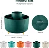 1pc 360°Rotating Makeup Organizer Storage Elegant Stripe Makeup Brushes Holder 5-Compartment Cosmetic Holder for Vanity Bathroom 6