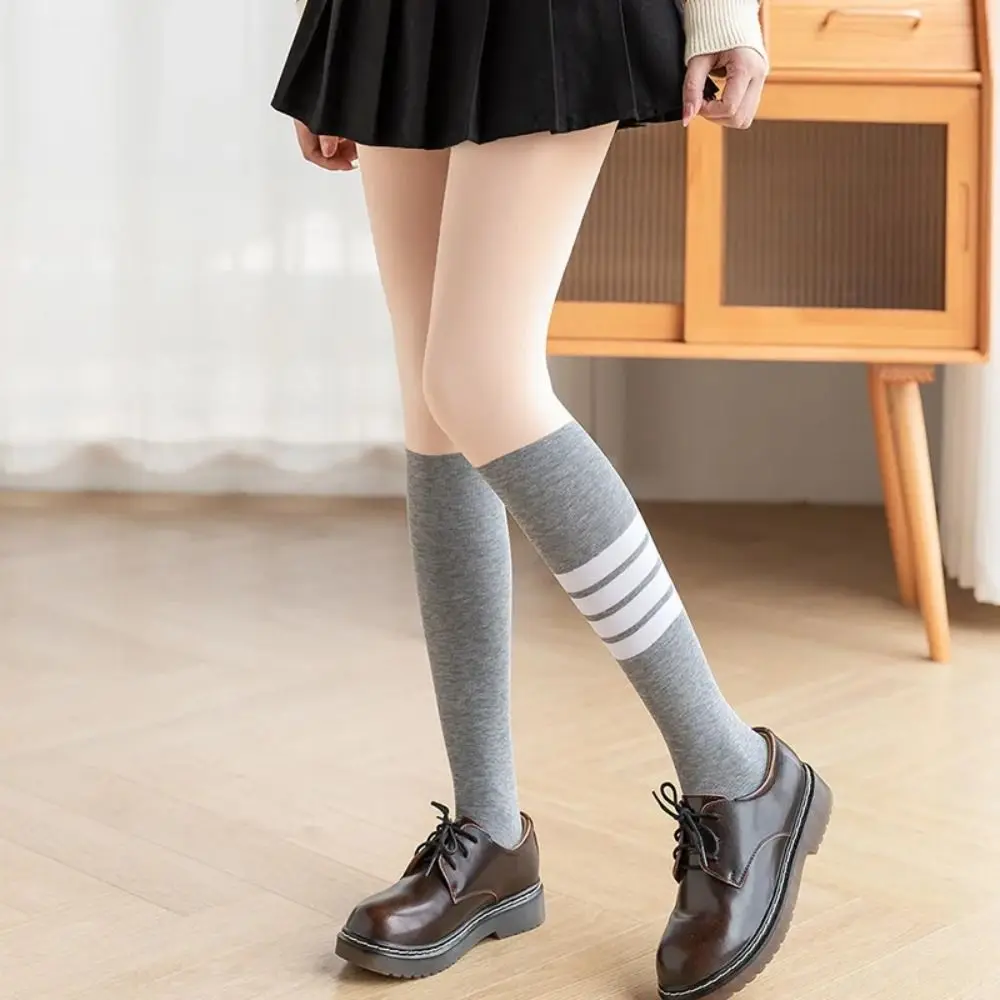 

Nylon Striped Splicing Pantyhose Trendy Seamless Fake Calf Socks Women Stockings Matching Dress Leggings Velvet Tights Winter