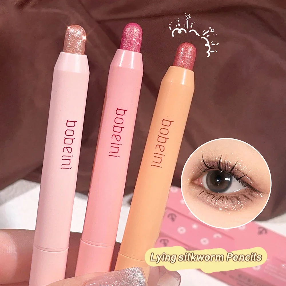 Glitter Eyeshadow Stick Diamond Eyes Makeup Highlighter Shadow Pen Long Lasting Rose Pink Silkworm Champagne Gold Liner Pencil