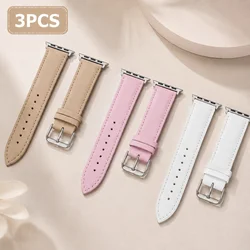 Genuine Leather Watch Band - Unisex Adjustable Strap Bracelet - 42(S3) 44 45 46 49mm (3pcs B)