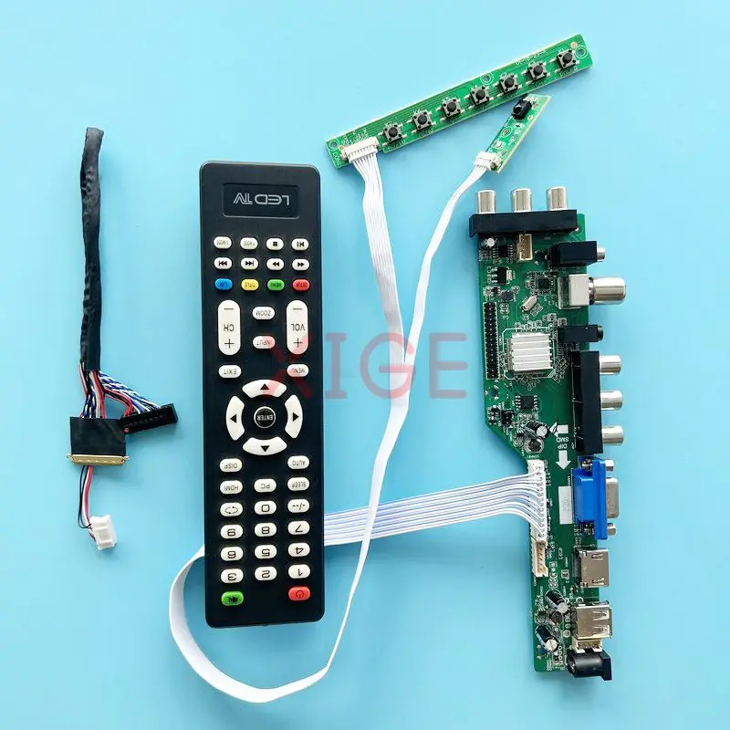 

Controller Driver Board Fit HB156WX1 HT156WXB NT156WHM Digital Signal DVB Kit Matrix LVDS 40 Pin 15.6" 2AV+USB+DHMI+VGA 1366*768