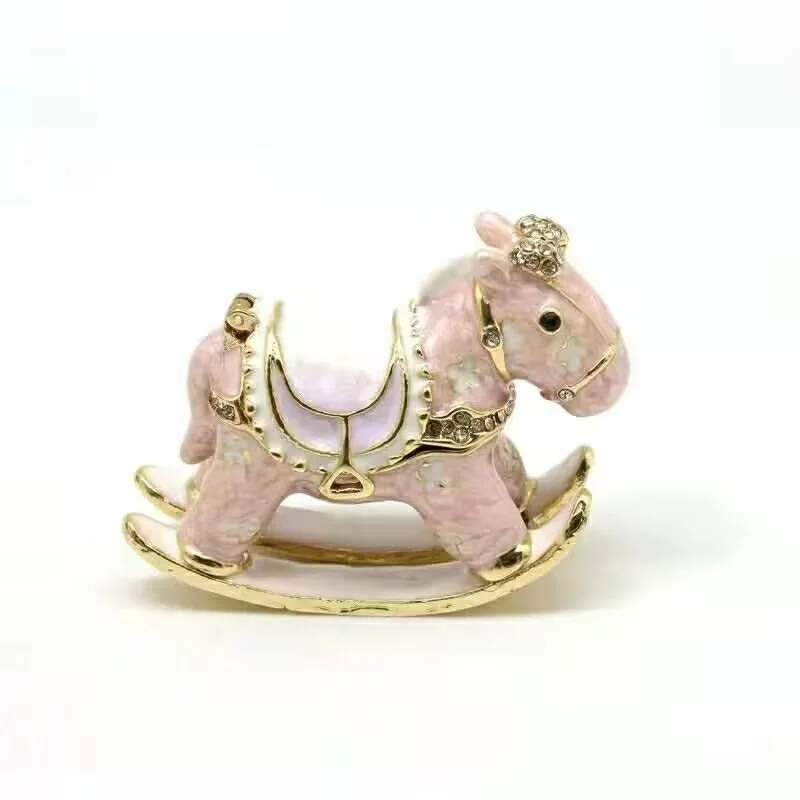 

YAFFIL Jewelry BoxHand Enamel Horse Can Open The Valentine's Day and children's Day Gift Jewelry Box And Ornaments