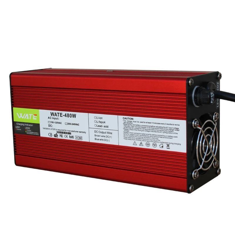 Carregador de Alumínio Inteligente Escudo é Adequado para 12s 38.4v Lifepo4 Bateria 36v Carregador Plugue da ue 43.8v 10a - Image 4