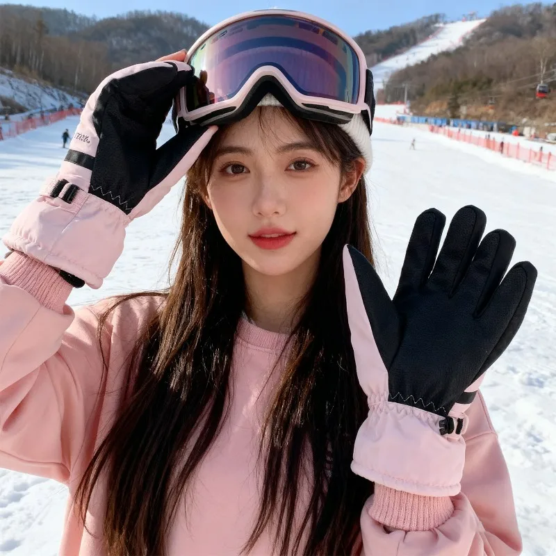 Cycling Gloves Non Slip Touch Ski Gloves Snowboard Accessories Waterproof Pocket Warm Men's and Women's Gloves Winter