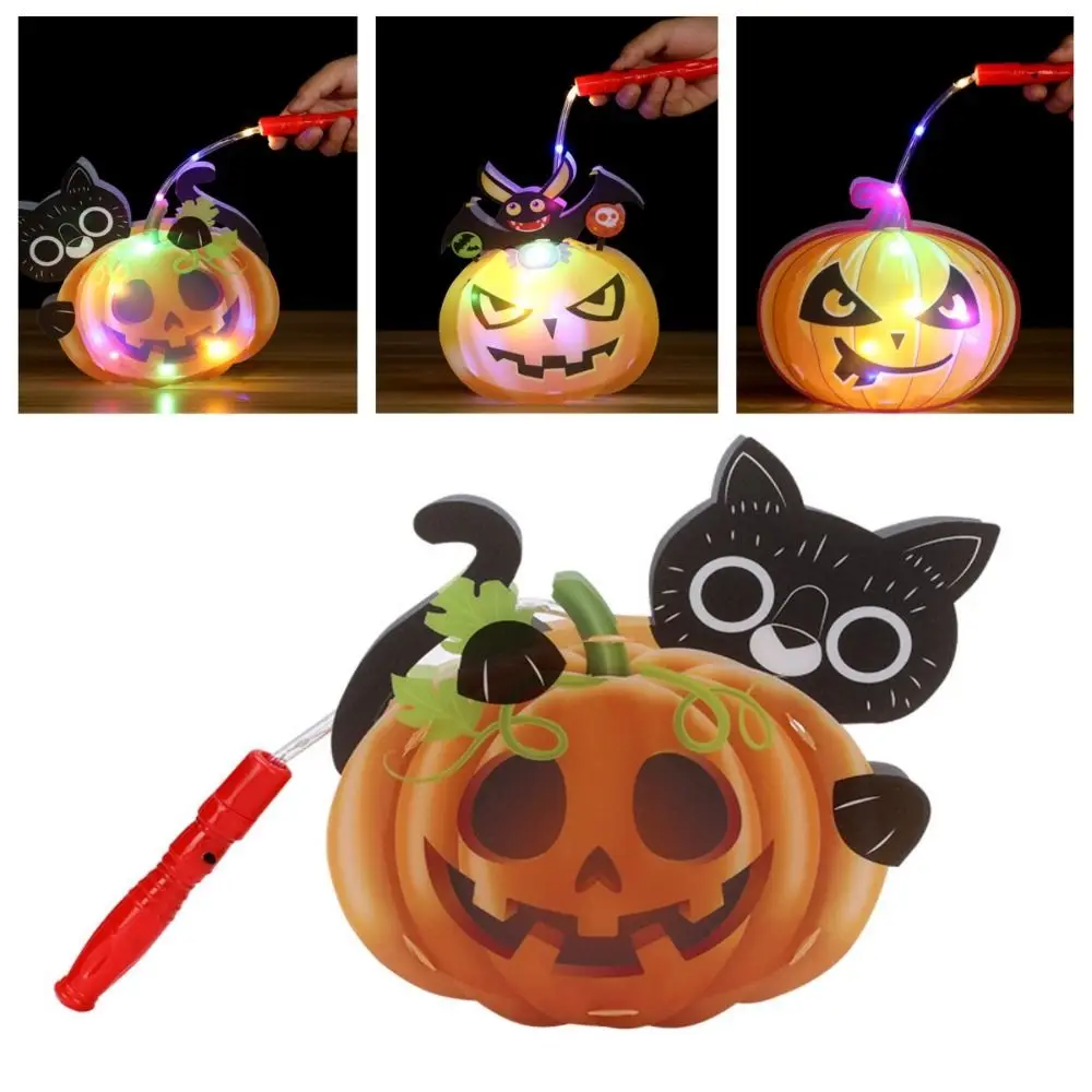 

Glowing Halloween Lantern DIY Handmade Luminous Halloween Pumpkin Lantern LED Light DIY Materials bag Ghost Festival Lantern