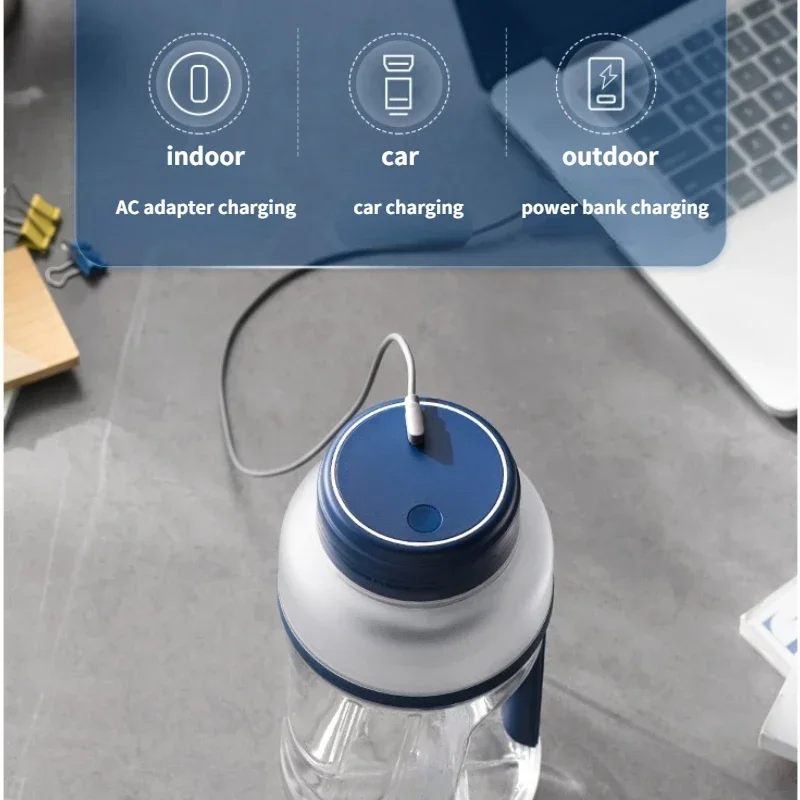 1L Electric Juicer Blender Portable Sports Juice Cup Wireless 2 in 1 TRITAN Accompanying Cup Rechargeable Smoothies Mixer 4