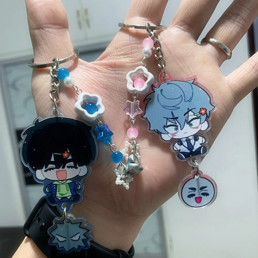 Anime Keychain Comic ALIEN STAGE IVAN & TILL Acrylic Keychain Phone Charm Beaded Keyring Cartoon Versatile Backpack Decoration Accessories Gift