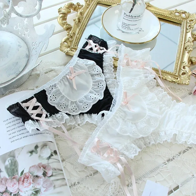 الفتيات اليابانية Kawaii سراويل داخلية نسائية من الدانتيل مشروط مريحة القطن السراويل الملابس الداخلية النسائية السيدات مثير الملابس الداخلية لوليتا