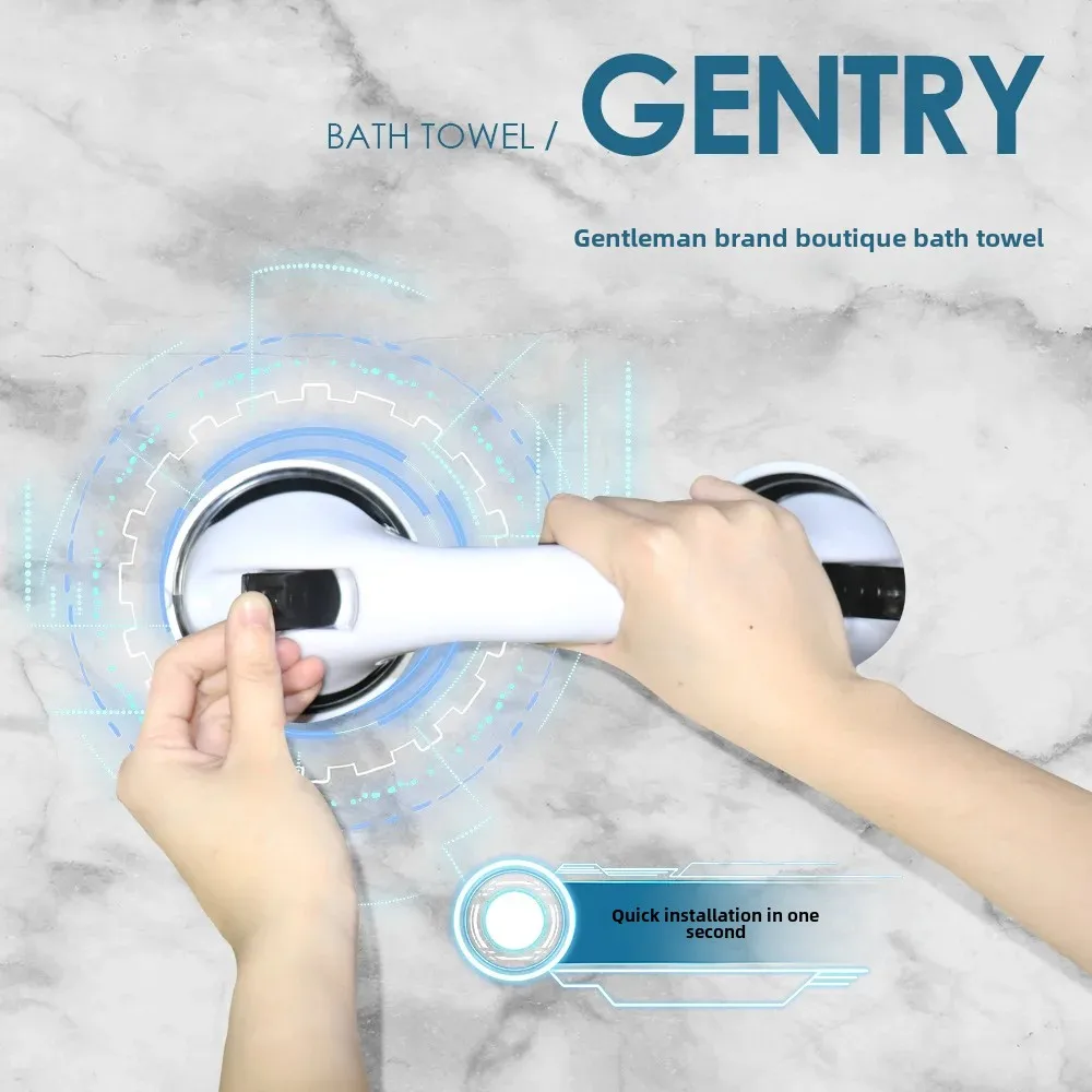 Bathroom Handrail Toilet Suction Cup Anti-Fall Handle For Elderly Safety Non-Slip No-Drilling Required Bathroom Accessories
