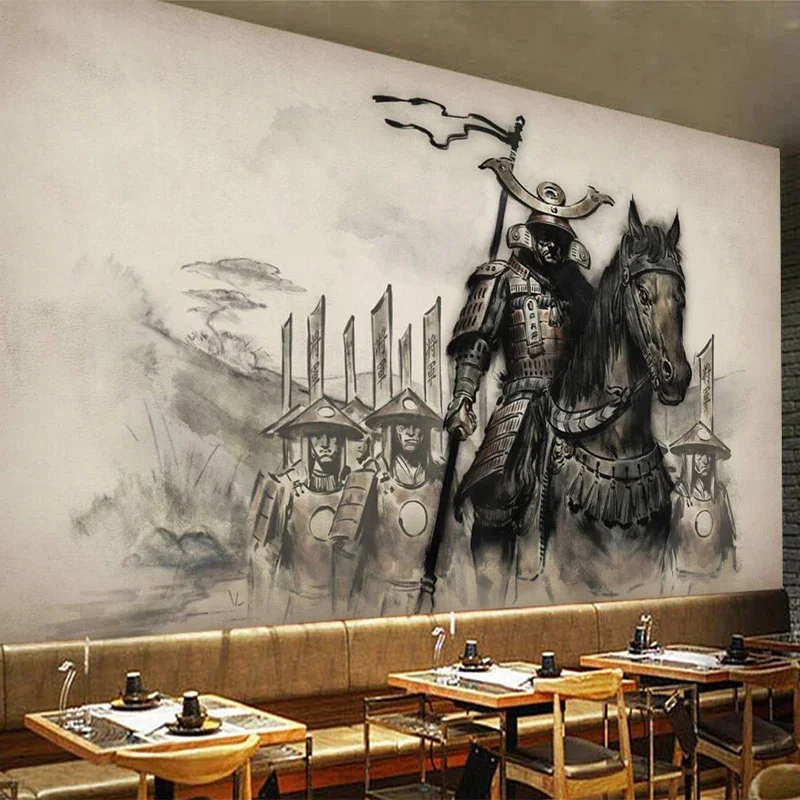papel de parede foto personalizada estilo chines retro samurai restaurante mural parede mural fundo criativo estilo europeu papel parede 01