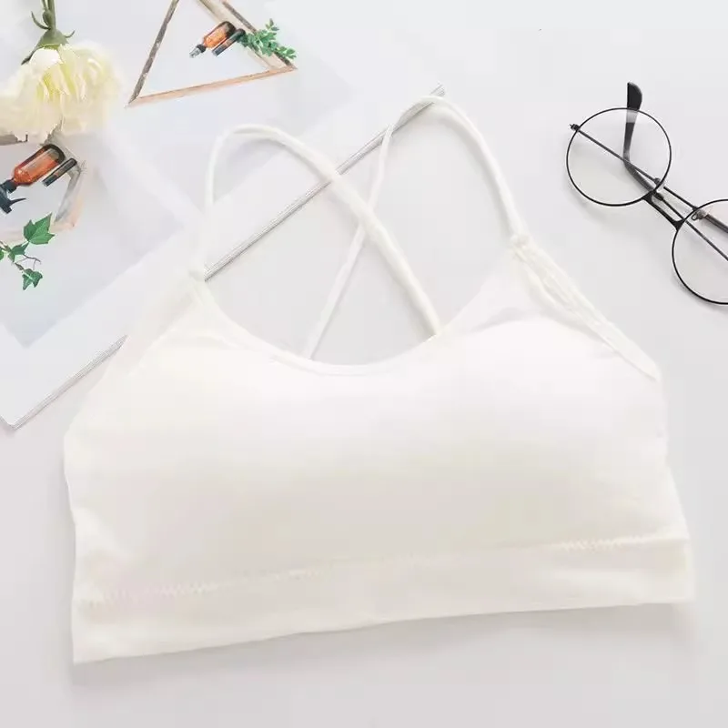 White tube top [with breast pads]