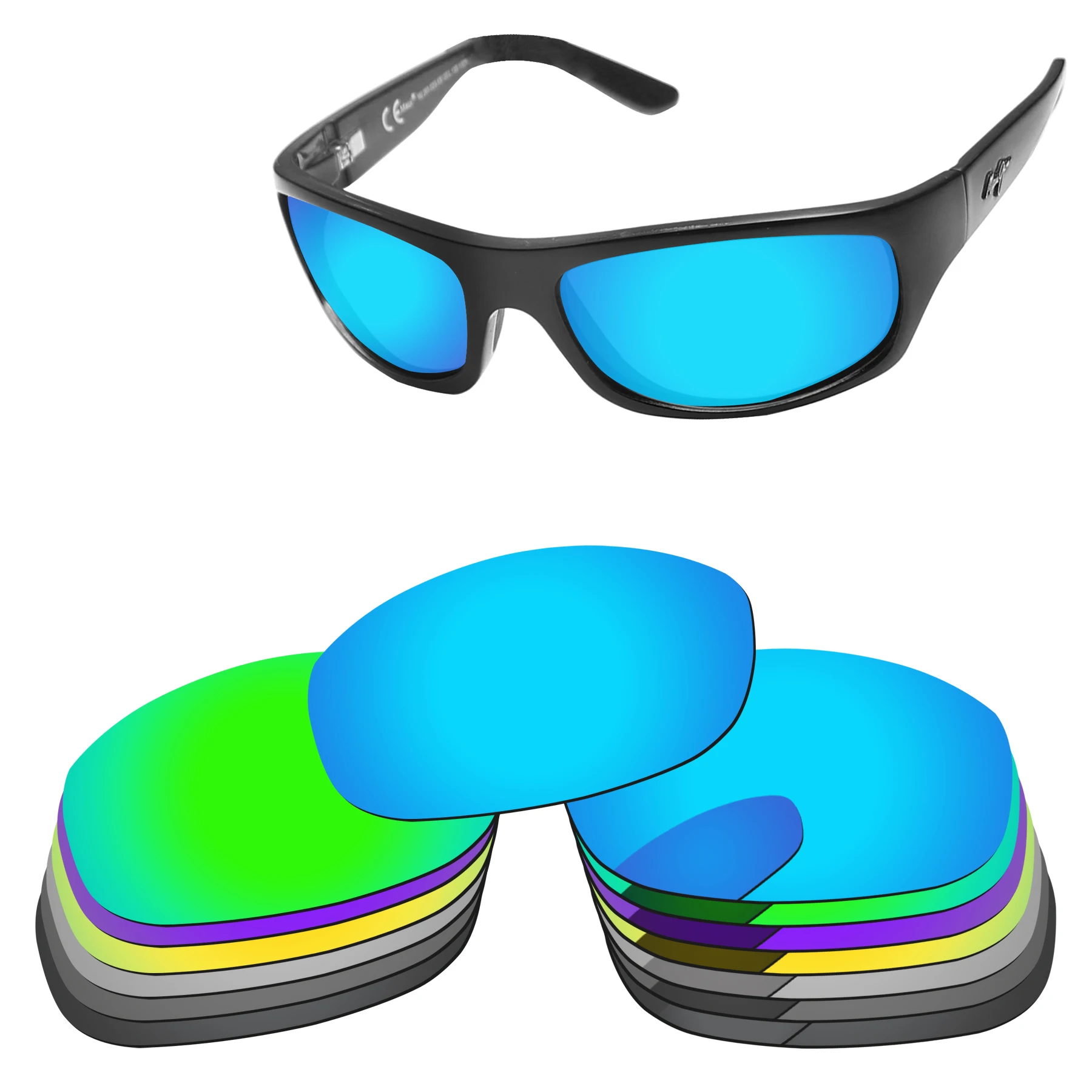 Bsymbo Multi Opzioni Lenti Di Ricambio Polarizzate Per Occhiali Da Sole Maui Jim Surf Rider Mj261