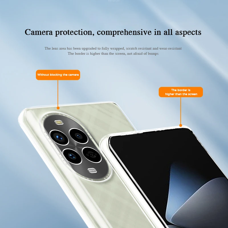 Crystal Clear Soft Silicone Phone Case with Lens Protection