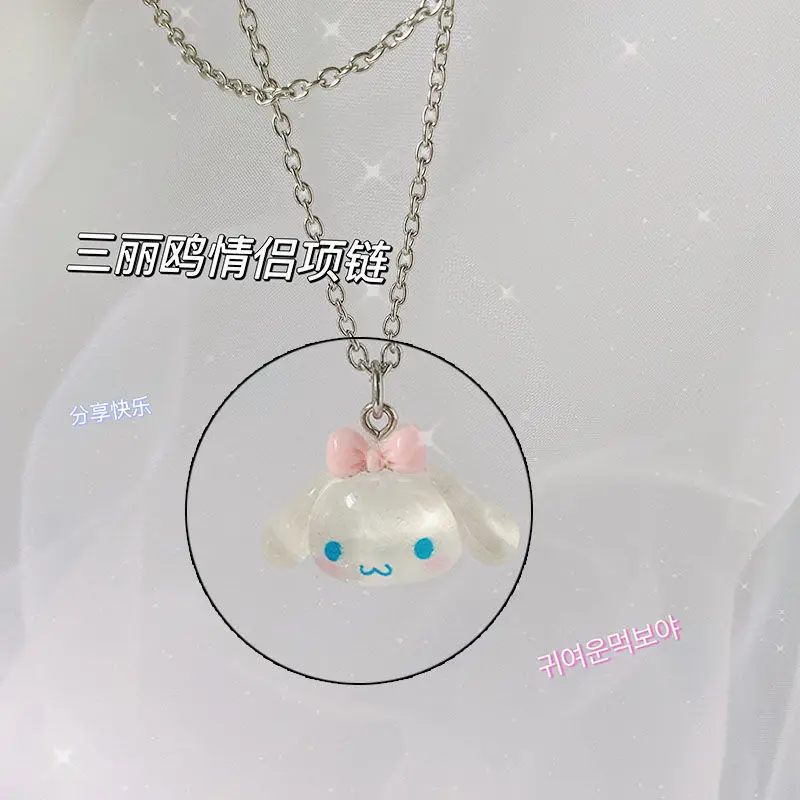 Creative Sanrio Cinnamoroll Crystal Necklace Girls Sweet Necklace Kuromi My  Melody Bracelet Valentine's Day Gift