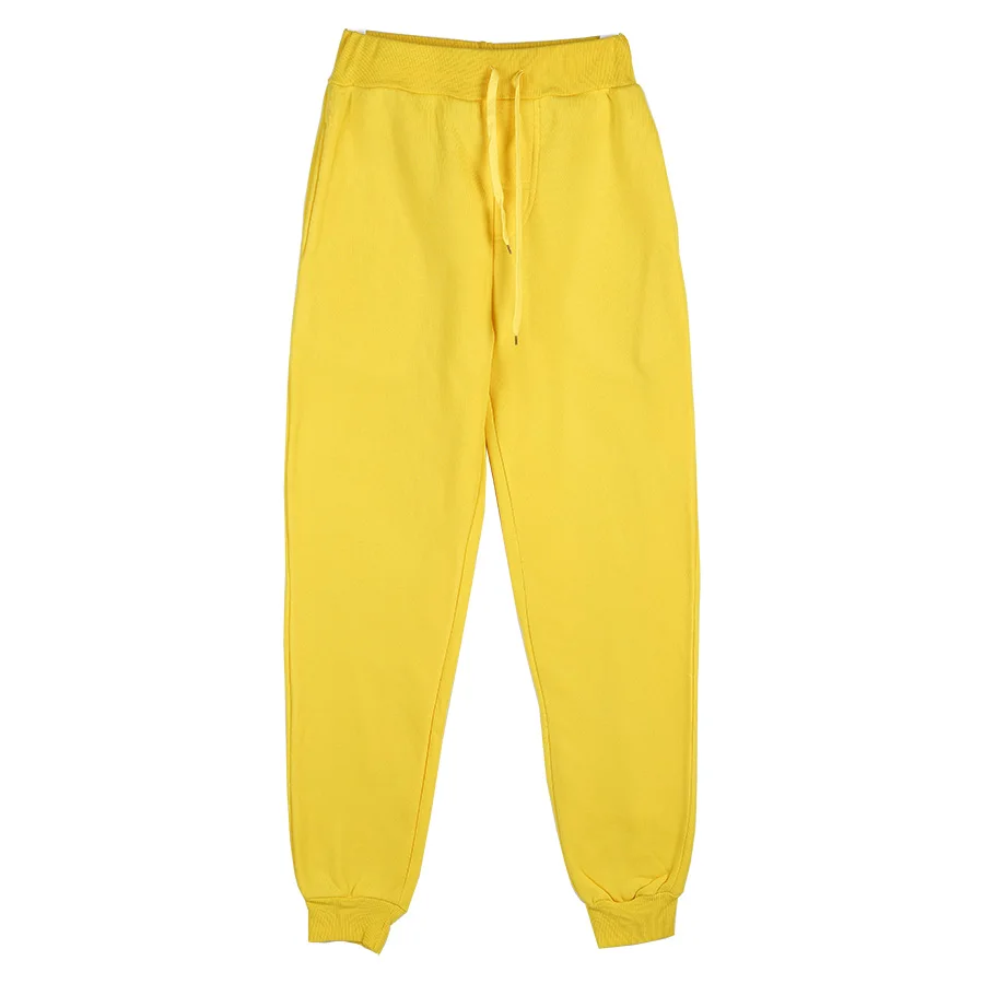 New Joggers Sweatpants Men and Women Elastic Waist Lose Casual Trousers white beige pink yellow Hip Hop Mens Sweat Pants 2