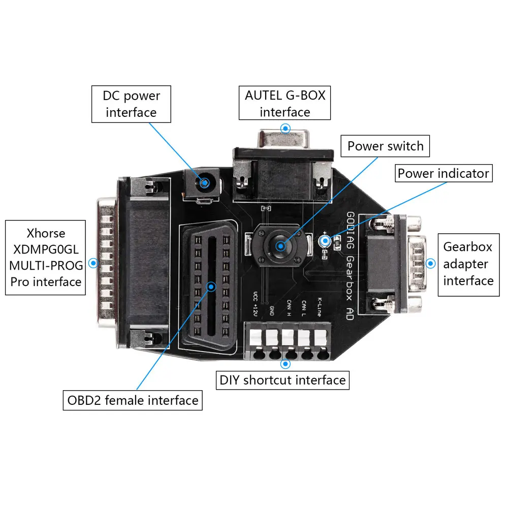 GODIAG Getriebekabel 9-in-1-Set für V-A-G V30/ DQ200/ DL501/ VL300/ VL381/ DQ500/ DQ250/ DQ380 für Multi Prog und AUTEL Gbox – Detail 2