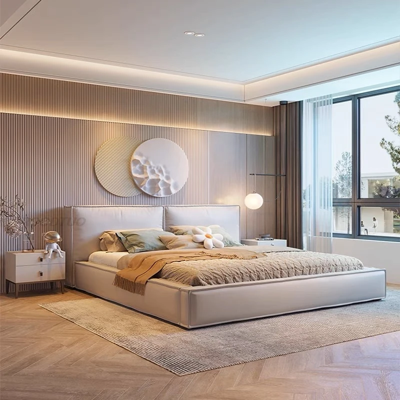 Italian Minimalist Furniture For Large And Small Apartment Living Room Sofa Solid Wood Double Bed Suite Of Household Furniture