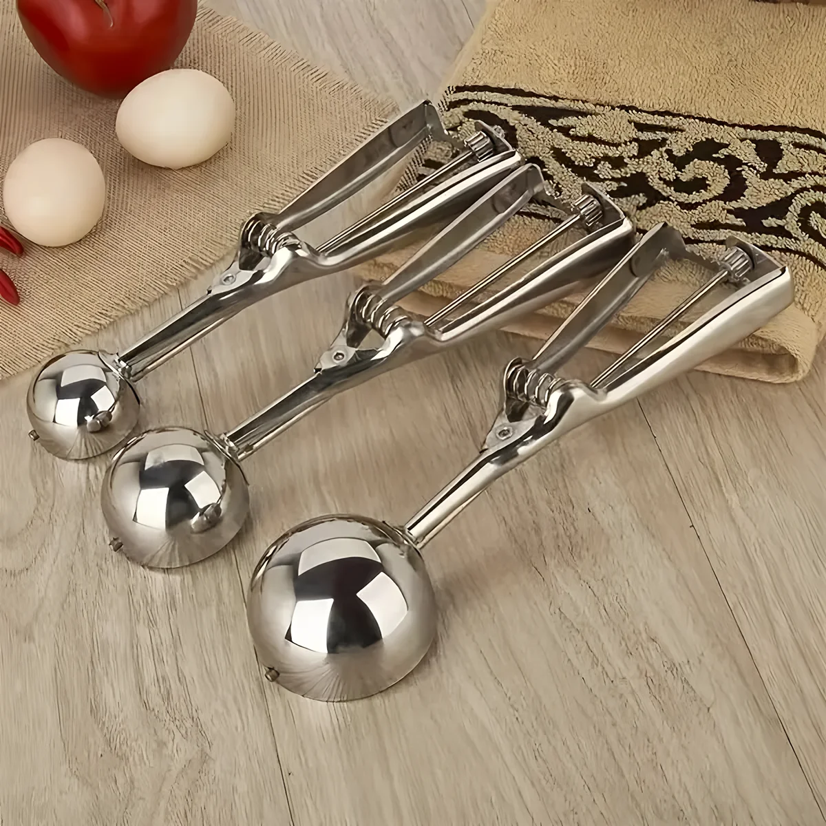 Stainless steel ice cream scoop trigger release Creative practical multifunctional