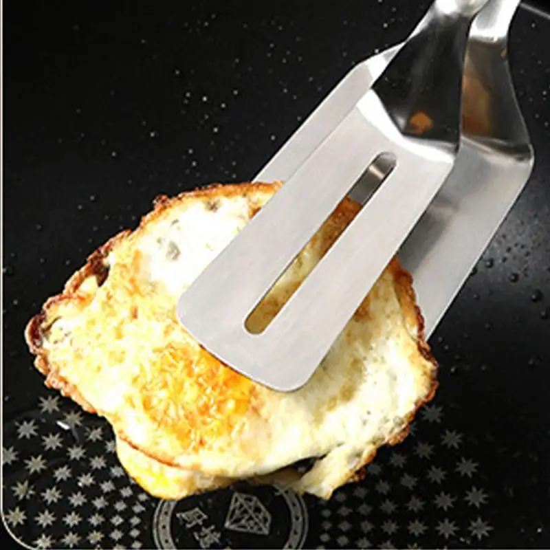 Stainless Steel Multifunctional Fish Spatula Clip Steak Bbq Tongs Pancake Fried Pizza Steak Bread Kitchen Tool