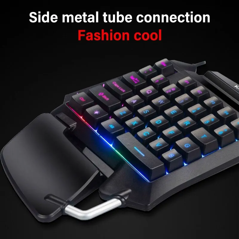한 손으로 치킨 게임 기계식 키보드, USB 유선 게임, 휴대용 인체 공학적 LED 백라이트, 미니 PC 키보드, PS4 Xbox용
