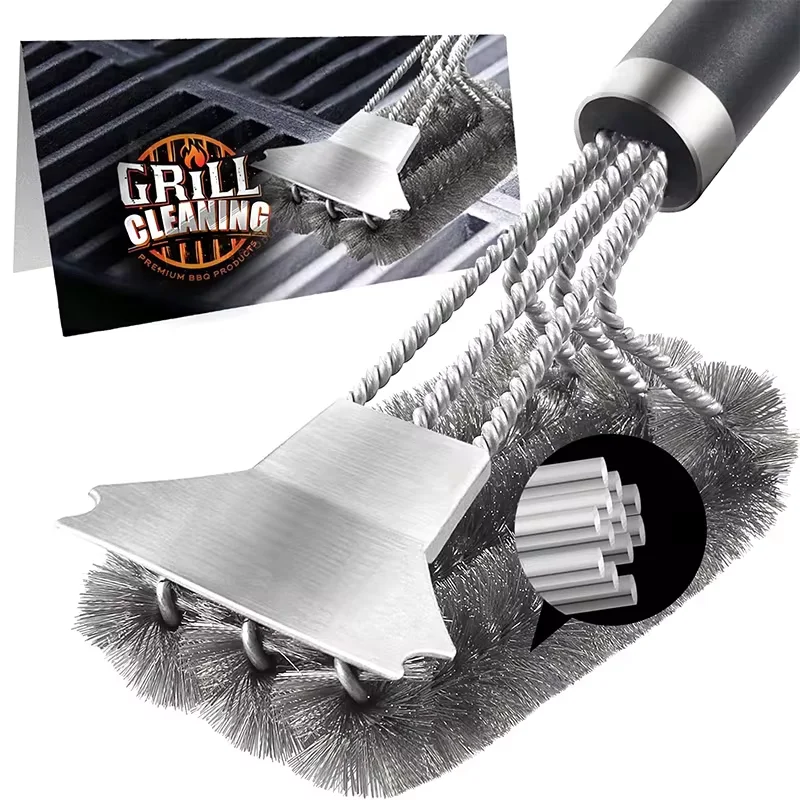 Barbecue Grill Brush Cleaning Tool Stainless Steel Bristle Brush Grill Net Cleaning barbecue cleaning tools,grill brush