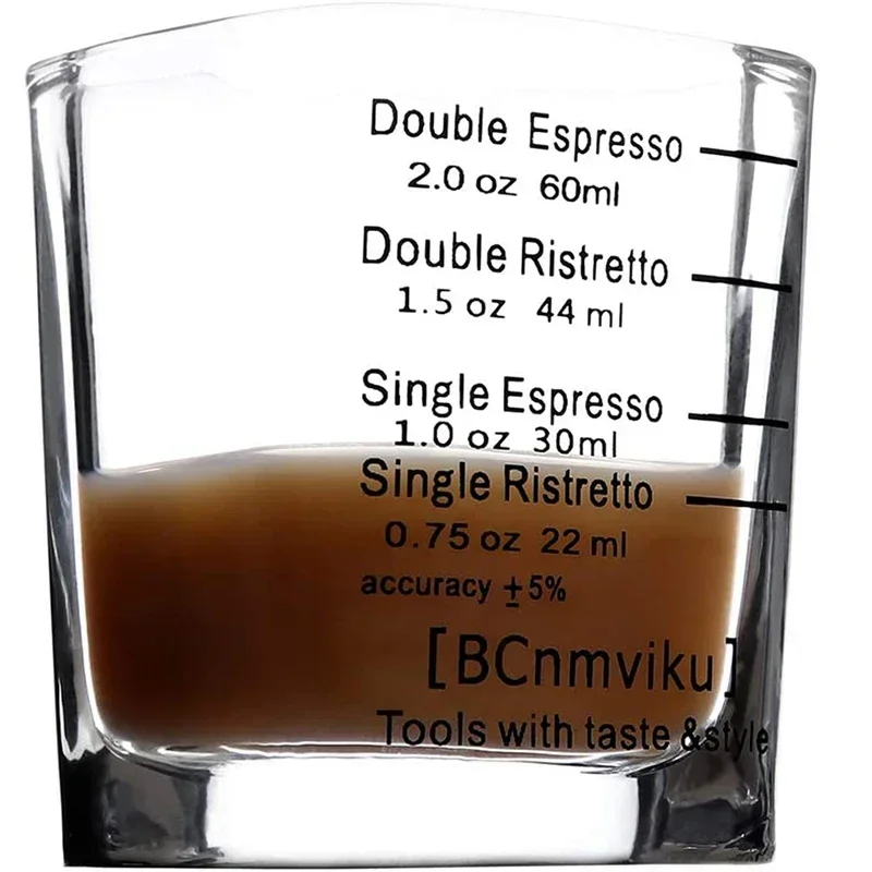 Miarka na kawę, kieliszek espresso, bez ołowiu, kieliszek do whisky, nowatorski design, 60ml